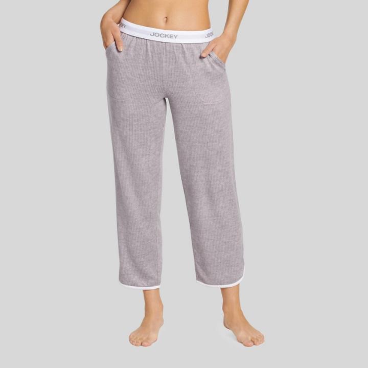 Jockey Generation Women's Retro Vibes Ribbed Pajama Pants - Gray Heather