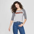Women's 3/4 Sleeve North Plaid Raglan Graphic T-shirt - Awake Gray