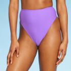 Women's High Waist High Leg Cheeky Bikini Bottom - Wild Fable Purple Xxs