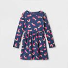 Girls' Printed Long Sleeve Knit Dress - Cat & Jack Navy