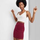 Women's Knit Bodycon Mini A-line Skirt - Wild Fable Burgundy
