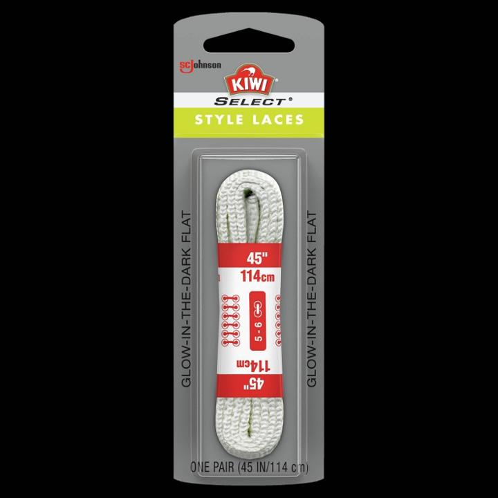 Kiwi Shoelaces Select Oval Flat White, Adult Unisex