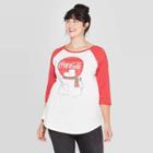 Women's Coca-cola 3/4 Sleeve Plus Size Graphic T-shirt (juniors') - White 1x, Women's,