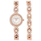 Women's Armitron Swarovski Crystal Accented Watch And Bracelet Set - Rose Gold