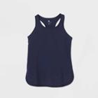 Girls' Laser Cut Stretch Woven Tank Top - All In Motion Navy M, Girl's, Size: