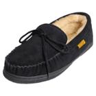 Men's Brumby Suede Moccasin Slippers - Black