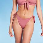 Women's Side-tie High Leg Extra Cheeky Bikini Bottom - Shade & Shore French Pink