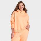 Women's Plus Size Hooded Sweatshirt - A New Day Orange