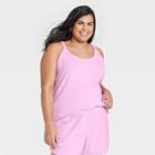 Women's Plus Size Loop Terry Tank - Ava & Viv Purple X