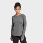 Women's Essential Crewneck Long Sleeve T-shirt - All In Motion Charcoal Heather