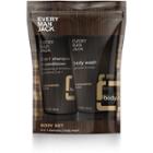 Every Man Jack Men's Sandalwood Body Trial & Travel Pouch Set - Body Wash, 2-in-1 Shampoo + Conditioner