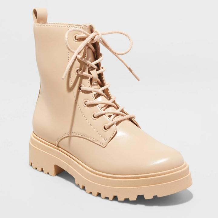 Women's Bridget Combat Boots - A New Day Tan