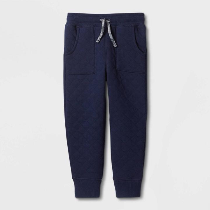 Toddler Boys' Quilted Knit Jogger Pull-on Pants - Cat & Jack Navy Blue