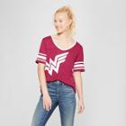 Women's Wonder Woman Short Sleeve Logo Graphic T-shirt (juniors') Burgundy