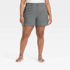 Women's Plus Size High-rise Shorts - A New Day Dark Gray