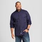 Men's Big & Tall Standard Fit Long Sleeve Northrop Button-down Shirt - Goodfellow & Co Navy Voyage