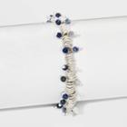 Semi Moonstone Sodalite Blue Lapis Bracelet - Universal Thread Silver,