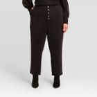 Women's Plus Size High-rise Corduroy Pants - Who What Wear Black