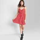 Women's Sleeveless Tie-front Muse Dress - Wild Fable Red Floral
