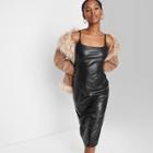 Women's Faux Leather Slip Dress - Wild Fable Black