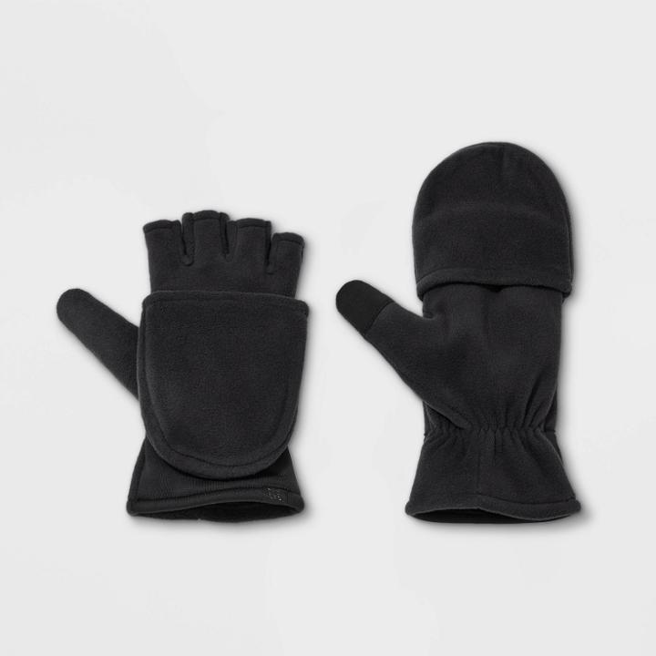 Men's Flip Top Fleece Gloves - All In Motion Black