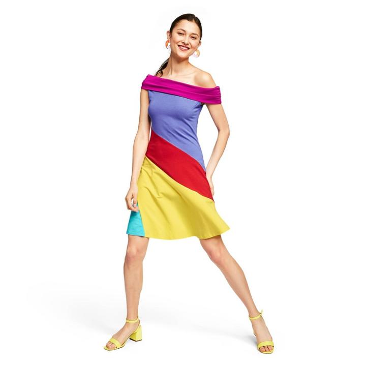 Women's Colorblock Off The Shoulder Dress - Stephen Burrows For Target Xl, Women's,