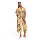 Women's Tropical Print Tie-front Jumpsuit - Tabitha Brown For Target Yellow/orange
