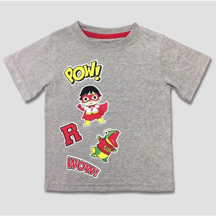Target Toddler Boys' Ryan's World Short Sleeve T-shirt - Gray
