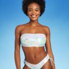 Juniors' Metallic Bandeau Bikini Top - Xhilaration Tie-dye D/dd Cup, Grey