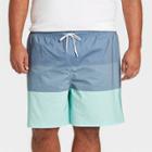 Men's Big & Tall 7 Tribong Colorblock Swim Trunks - Goodfellow & Co Blue