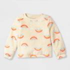 Toddler Girls' Sherpa Pullover Sweatshirt - Cat & Jack Cream