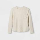 Boys' Ottoman Knit Long Sleeve T-shirt - Cat & Jack Cream