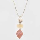 Shell Acrylic Pendant Necklace - A New Day Blush, Women's, Gold