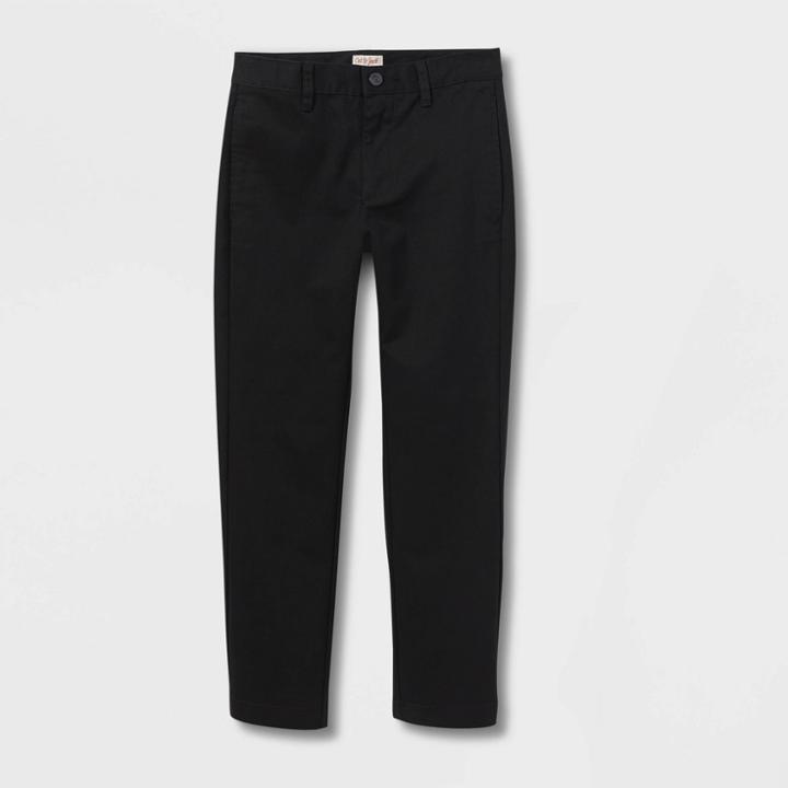 Boys' Straight Fit Uniform Chino Pants - Cat & Jack Black