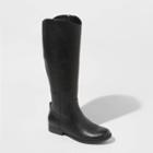 Women's Brisa Wide Calf Faux Leather Riding Boots - Universal Thread Black