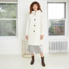 Women's Hooded Midi Teddy Coat - A New Day Cream