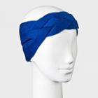 Women's Knit Braided Outerwear Headband - A New Day Cobalt (blue)