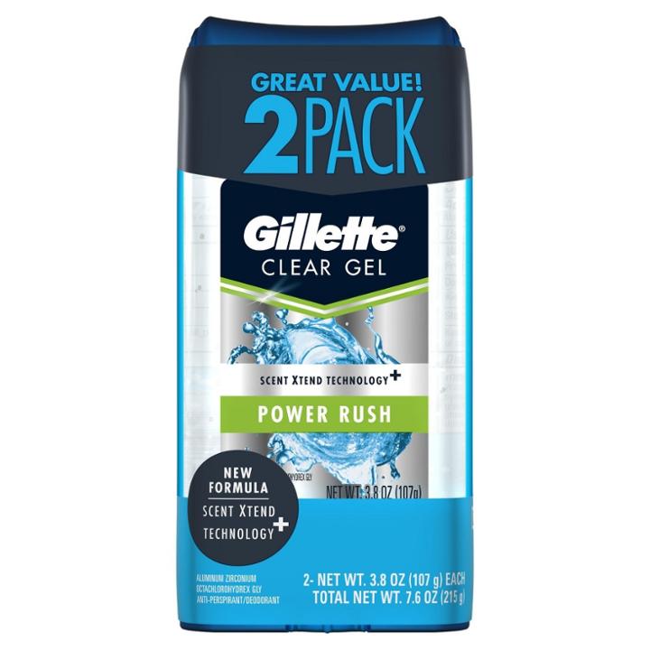 Target Gillette Power Rush Clear Gel Antiperspirant And Deodorant Twin Pack