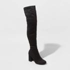 Women's Tonya Microsuede Heeled Fashion Boots - A New Day Black