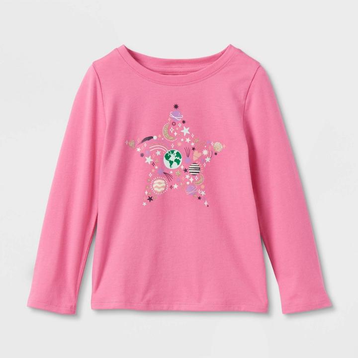 Toddler Girls' Space Star Long Sleeve Graphic T-shirt - Cat & Jack Pink