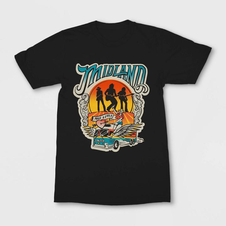 Merch Traffic Women's Midland Band Short Sleeve Graphic T-shirt - Black