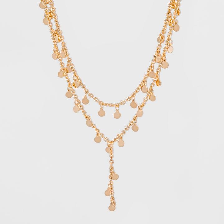 Sugarfix By Baublebar Layered Y-chain With Gold Coins Necklace - Gold, Girl's