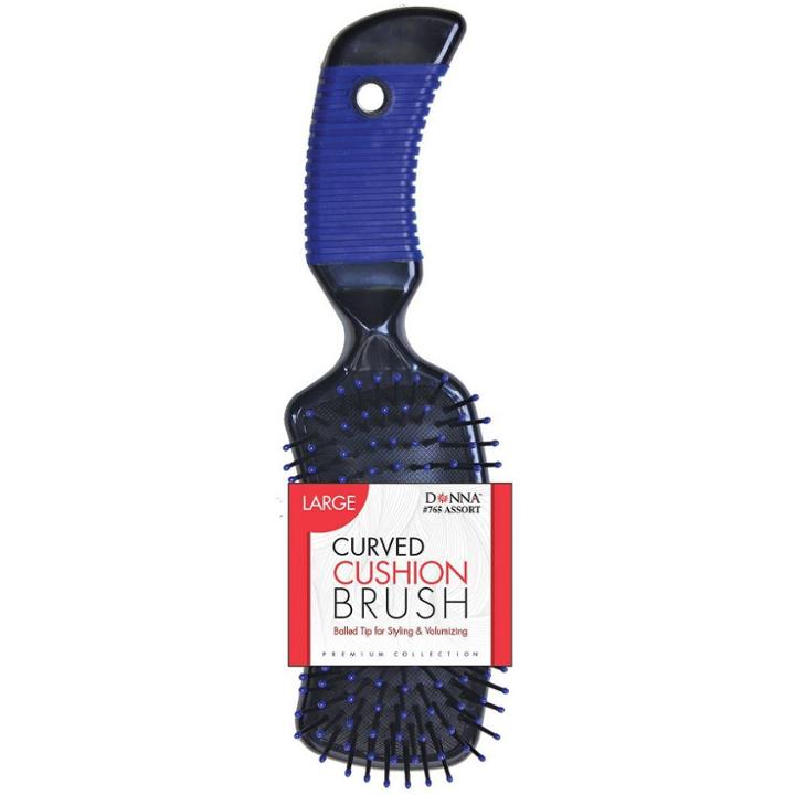 Donna Curved Cushion Hair Brush, Women's, Black