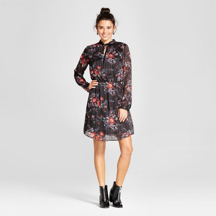 Women's Lurex Tie-neck Dress - Xhilaration (juniors') Black