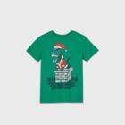 Boys' Short Sleeve Christmas Dinosaur Graphic T-shirt - Cat & Jack Green
