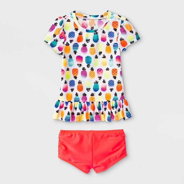 Petitetoddler Girls' 2pc Short Sleeve Rash Guard Set - Cat & Jack Pink
