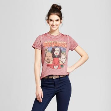 Awake Women's Marvel Defenders Short Sleeve Graphic T-shirt (juniors') - Burgundy