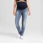 Maternity Crossover Panel Skinny Jeans - Isabel Maternity By Ingrid & Isabel Medium Wash 2, Women's, Blue