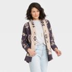 Women's Geometric Print Cardigan - Knox Rose Coal