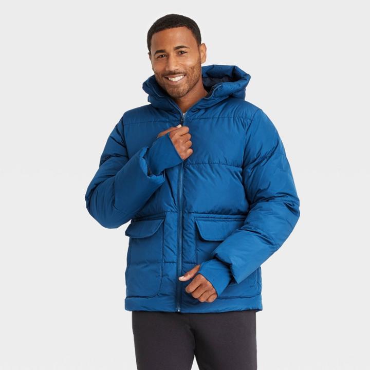 Men's Short Puffer Jacket - All In Motion Navy